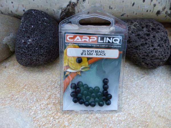 25 Soft Beads mit 6mm Durchmesser in Black